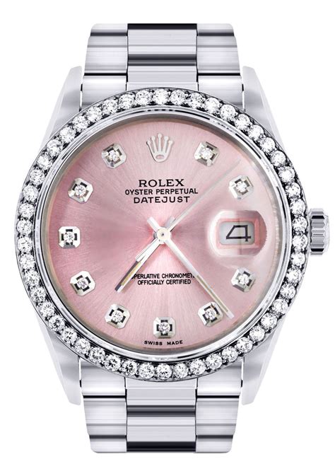 rolex oyster perpetual datejust 36 pink|rolex 36mm datejust diamond bezel.